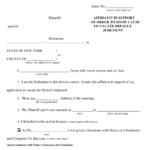 New York Affidavit In Support Of Order To Show Cause To Vacate Default