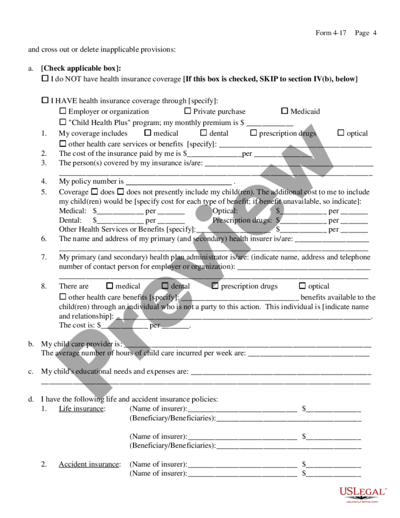 New York Financial Disclosure Affidavit Financial Disclosure 