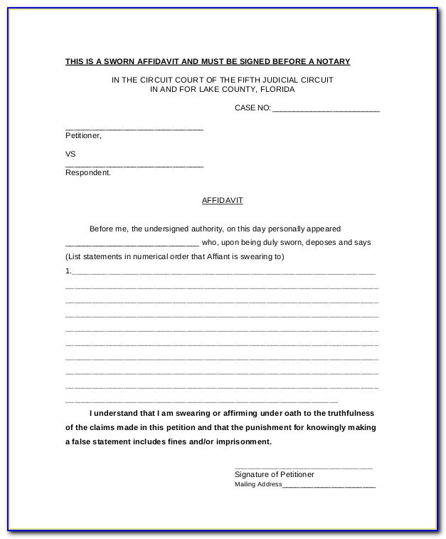 South African General Affidavit Template