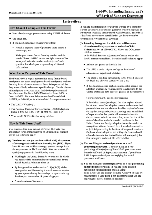 Uscis Form I 134 Affidavit Of Support Instructions